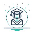 Mix icon for Scholar, diploma and knowledge