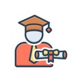 Color illustration icon for Scholarship, student and money