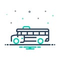 Mix icon for School Bus, transportation facility and vehicle Royalty Free Stock Photo