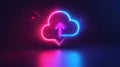 icon sci fi style dynamic cloud download icon Royalty Free Stock Photo