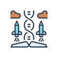 Color illustration icon for Science Education, science and book Royalty Free Stock Photo