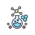 Color illustration icon for Sciences, test and scientific
