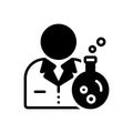 Black solid icon for Scientist, chemist and pharmaceutical