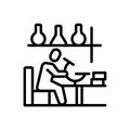 Black line icon for Scientist, erudite and scholarly