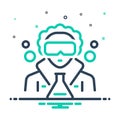 Mix icon for Scientist, erudite and chemist Royalty Free Stock Photo
