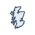 Color illustration icon for Scotland, europe and region