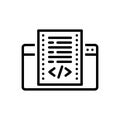 Black line icon for Scripting, screenplay and proofread