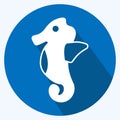 Icon Sea Horse. suitable for Sea symbol. long shadow style. simple design editable. design template vector. simple symbol Royalty Free Stock Photo