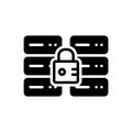 Black solid icon for Secure Database, password and security