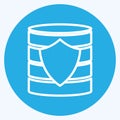 Icon Secured Backup. suitable for data analytics symbol. blue eyes style. simple design editable. design template vector. simple