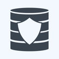 Icon Secured Backup. suitable for data analytics symbol. glyph style. simple design editable. design template vector. simple