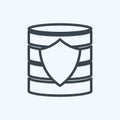 Icon Secured Backup. suitable for data analytics symbol. line style. simple design editable. design template vector. simple symbol