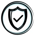 Icon - Security Shield with tick sign - Illustration Royalty Free Stock Photo
