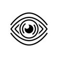 Black line icon for See, discern and sight Royalty Free Stock Photo