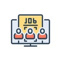 Color illustration icon for Seeker, inquirer and employee Royalty Free Stock Photo