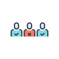 Color illustration icon for Selections, staffed and colleague