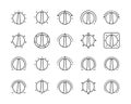 Icon Selector, Switch, Programmer. Power, Balance, Level, Heat-Cold mode selection. Set of vector icons in simple style