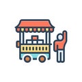 Color illustration icon for Sellers, merchant and salesman