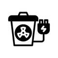 Icon Semi Solid nuclear waste energy charging plug. Solid Black icon concept Royalty Free Stock Photo