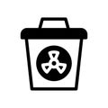 Icon Semi Solid nuclear waste trash bin. Solid Black icon concept Royalty Free Stock Photo