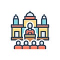 Color illustration icon for Senate, assembly and conference