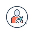 Color illustration icon for Sender, contributor and message