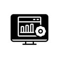 Black solid icon for statistics,  analytics and report Royalty Free Stock Photo