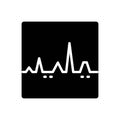 Black solid icon for Seq, cardiogram and ecg Royalty Free Stock Photo