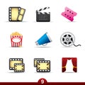 Icon series - movie and film Royalty Free Stock Photo