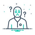 Mix icon for Seriously, gravely and question Royalty Free Stock Photo