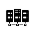 Black solid icon for Server, backup and rackmount