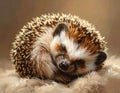 Sleepy Hedgehog Curled Up Royalty Free Stock Photo