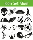 Icon Set Aliens Royalty Free Stock Photo
