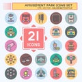 Icon Set Amusement Park. related to Celebration symbol. color mate style. simple design editable. simple illustration Royalty Free Stock Photo