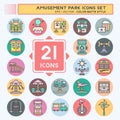 Icon Set Amusement Park. related to Circus symbol. color mate style. simple design editable. simple illustration Royalty Free Stock Photo