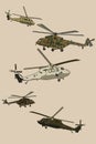 Icon set army helicopter.Vector Helicopter isolated.