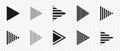 Icon Set of black arrows with variety of geometric patterns