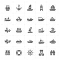 Icon set - boat and ship filled icon