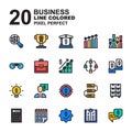 Icon Set of Business. Line colored style icon vector. Editable Stroke and Pixel perfect