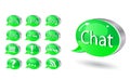 Icon set of chat, forum, blog, rss, help