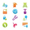 Icon set children toys and games Royalty Free Stock Photo