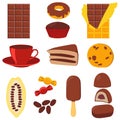 Icon set chocolate products