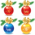Icon set of christmas balls decorations
