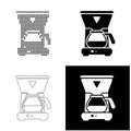 Versatile coffee maker icon set presented in four distinct styles for diverse design projects Royalty Free Stock Photo