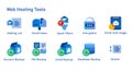 Icon set collection of mail inbox encryption and filter backup database file and full account disk usage web hosting
