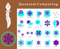 Icon set color Quantum Computing