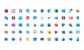 Icon set colorful design vector