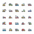 Icon set - construction machine icon full color vector illustration Royalty Free Stock Photo