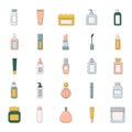 icon set of cosmetic packaging