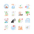 Environmental Issues and Sustainable Solutions Icon Set Royalty Free Stock Photo